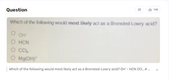 How Can You Identify a Bronsted-Lowry Acid Among Different Compounds?