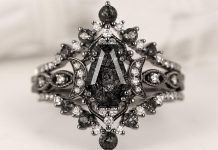 Bold Beauty: Men’s Engagement Band with Natural Black Rutilated Quartz