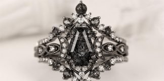 Bold Beauty: Men’s Engagement Band with Natural Black Rutilated Quartz